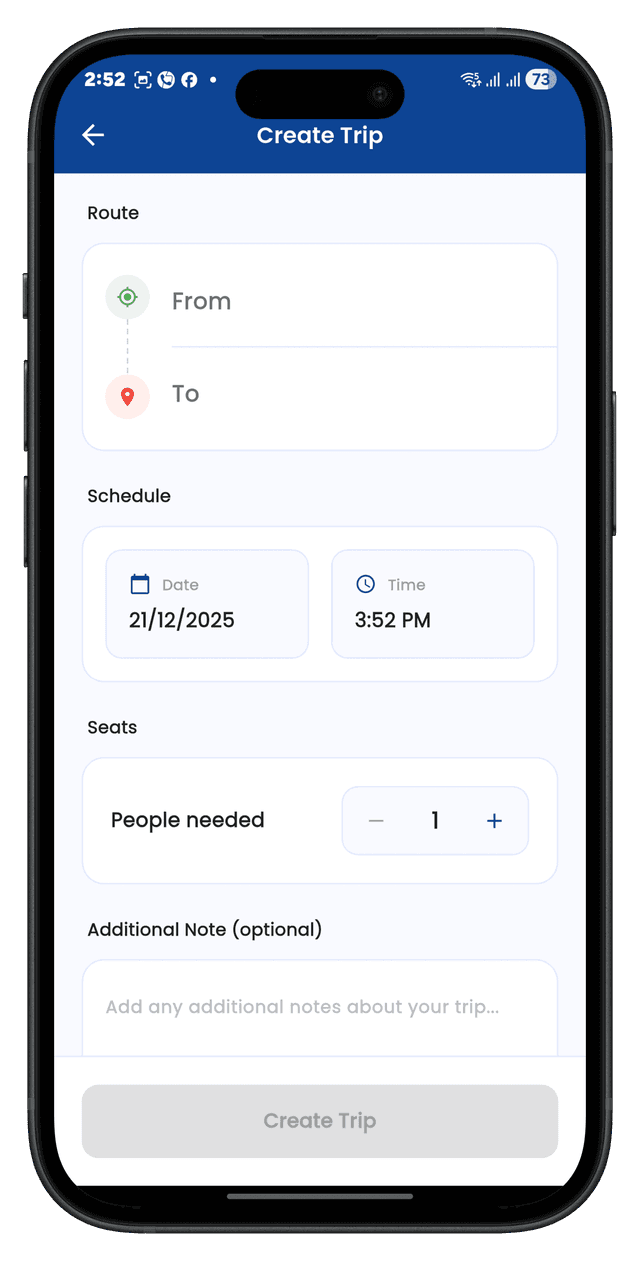Snapgo Scheduled Rides - Plan your trip with date and time