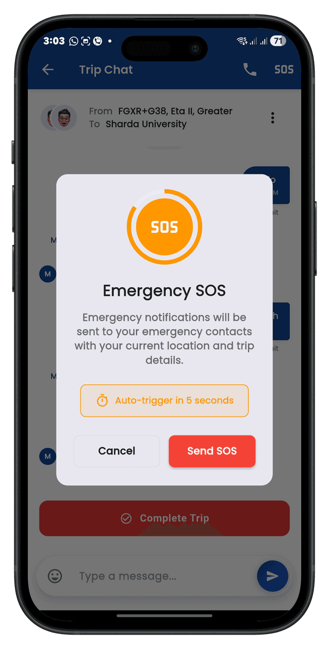 Snapgo App - Emergency SOS Feature